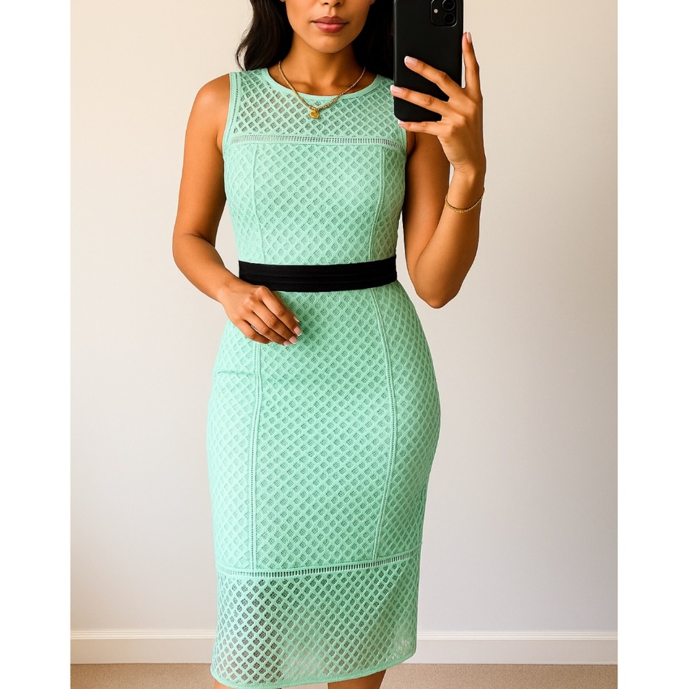 New York & Company Mint Green Stretch Sheath Dress Size 4